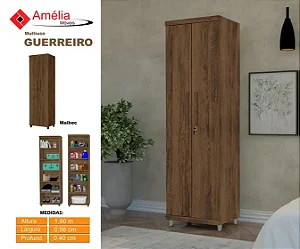 MULTIUSO GUERREIRO 2PTS C/ CHAVE - CAPUCINO / COFFE 1.90 X 56LAG .X 40 PROF.