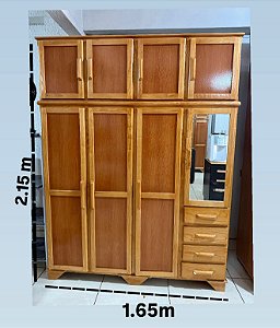 GUARDA ROUPA DE MADEIRA 1.65 X 2.15 X 0.50