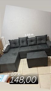 SOFÁ COM SHEASE COM CINZA 2,50 X 1,60