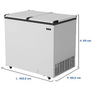 FREEZER 325L ESMALTEC 2 TAMPAS ECH350 0105001985 BRANCO 220 VOLTS
