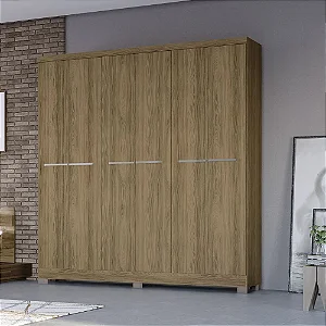 GUARDA ROUPA KAPPESBERG 6 PORTAS 2 GAVETAS - NOGUEIRA