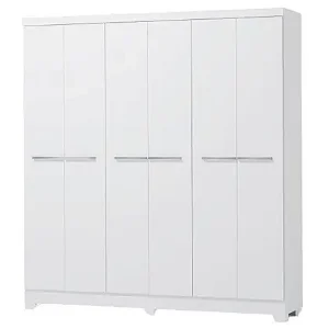 GUARDA ROUPA KAPPESBERG 6 PORTAS 2 GAVETAS - BRANCO