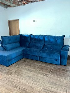 SOFÁ TÓQUIO CANTO S/ PORTA COPO  - AZUL