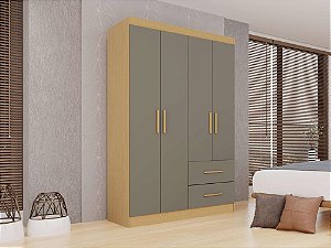 GUARDA ROUPA ESTRELA PREMIUM 4 PTS 1800x1005x40 - C/06 PES - JEQUITIBÁ / GRANIZO