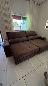 SOFÁ MILÃO 2 MODULOS 3.00 M - TECIDO VELUDO / MARROM