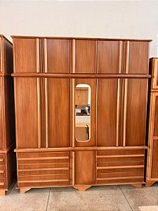 GUARDA ROUPA RÚSTICO MADEIRA TIPLEX 5 PORTAS 2,10 X 2,40 X 0,55
