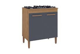 BALCÃO COOKTOP MIAMI CANELATO RUSTICO - PRETO FOSCO