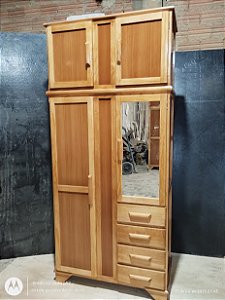 GUARDA ROUPA DE MADEIRA 2 PORTAS  1.00 X 2.15 X 0.50