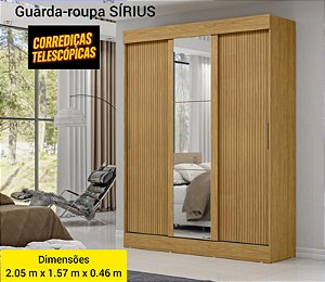 GUARDA ROUPA SÍRUS 3 PORTAS S/ ESPELHO MARROCOS - NOGUEIRA