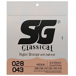 Encordoamento Sg Strings 028/043 Média para Violão Nylon
