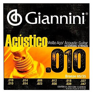 Encordoamento Giannini GESWA12 010/047 para Violão 12 Cordas