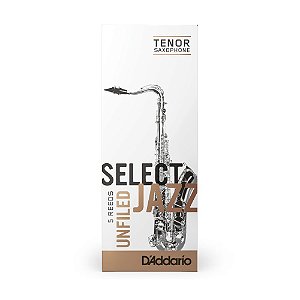 Kit com 5 Palhetas D'addario Select Jazz 2S para Sax Tenor