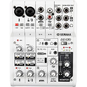 Mesa de Som Analógica Yamaha AG06 6 Canais Branca USB