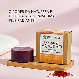 kit 3 Sabonete de Açafrão com Dolomita Depilatório Hidratante Vegetal Natural
