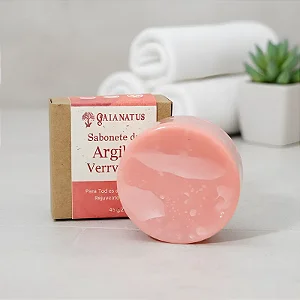 Sabonete de Argila Vermelha Rejuvenescedor Hidratante Vegetal Natural