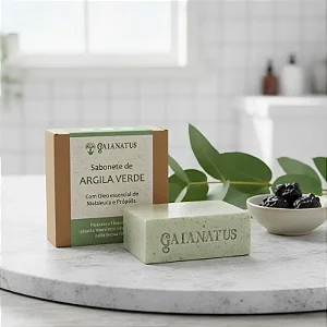 Sabonete de Argila Verde Para Pele Mista Com Acne Natural – Limpeza Profunda e Controle da Oleosidade