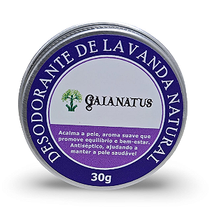 Desodorante Natural - Lavanda, Laranja Doce, Capim Limão - Sem Alumínio com Óleo Essencial de Melaleuca 30g