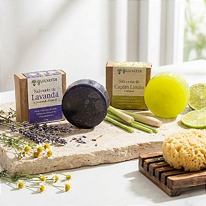 Kit Sabonete Bem Estar Natural – Lavanda e Camomila, e Capim Limão Relaxante Calmante e AntiStress