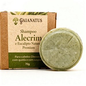 Shampoo Sólido Fortalecedor Natural de Alecrim e Eucalipto Premium Gaianatus 70g