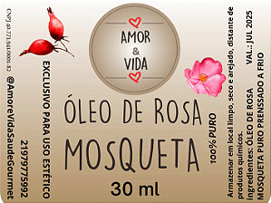 Óleo Vegetal de Rosa Mosqueta 100% Puro Amor e Vida Saúde Gourmet 30ML