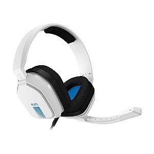 Headset Gamer Astro A10 Branco e Azul com fio - Multiplataforma