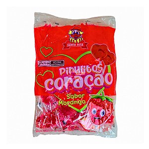 PIRULITO CORAÇÃO MORANGO 350g 16X50