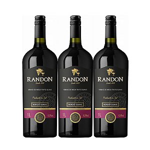 VINHO TINTO SUAVE BORDO 12X1000ML - RANDON VIDRO