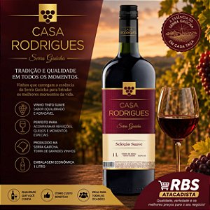 CASA RODRIGUES SUAVE 12X1L VID VINHO