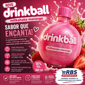 DRINKBALL MILKSHAKE MORANGO 24X300ML
