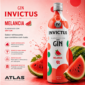 GIN INVICTUS MELANCIA GF 900ML CX/6