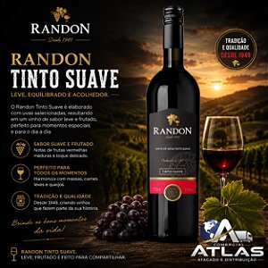 VINHO TINTO SUAVE 06X750ML - RANDON VIDRO