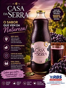 SUCO DE UVA 06X1500ML - CASA DA SERRA VIDRO