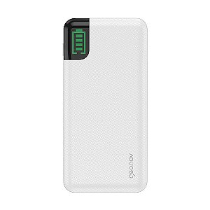 Carregador Portátil Universal Geonav, 10000 mAh, Branco - PB10KWT