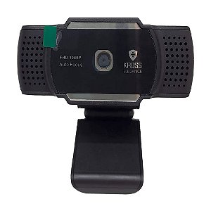 Webcam 1080P Foco Automático, Kross Elegance, Preto