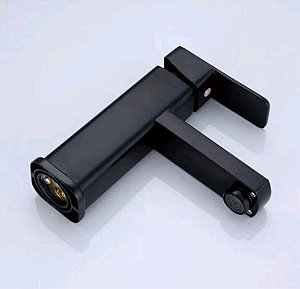 Torneira Misturador Monocomando Lavatório / Banheiro Quadrada Baixa Preta