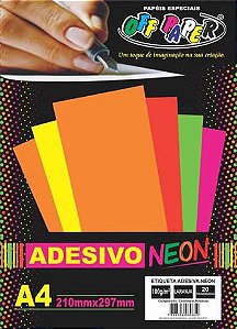 Papel Adesivo Neon A4 100g LARANJA