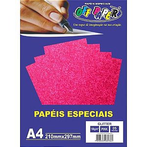 Papel Glitter Pink A4 - Off Paper