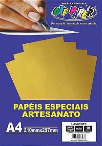 Papel A4 Lamicote Ouro 250g/m2