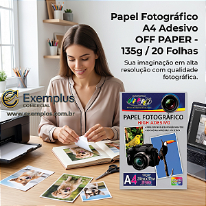 Papel Fotografico Adesivo A4 135G 20 Fls