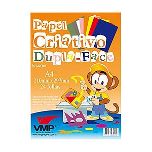 Papel Criativo Dupla Face 120g 8 Cores 24Fls VMP