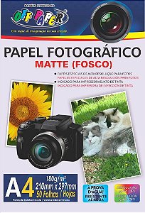 Papel Fotográfico Matte A4 180g Off Paper 50 folhas