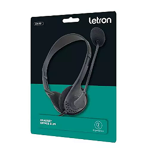 Headset Office Slim Estereo Driver Preto Letron