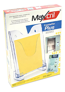 Expositor de Mesa Triplo A4 Plus Maxcril Cristal - Ref. 10090008