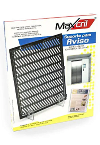 Suporte para Aviso A4 Maxcril Waleu Cristal - Mesa ou Parede - Ref. 10090005