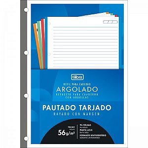 REFIL TILIFLEX PARA CADERNO ARGOLADO UNIVERSITÁRIO ACADÉMIE TARJADO 96 FOLHAS