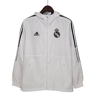 Jaqueta Corta Vento Real Madrid Branco Adidas - Zeus Store