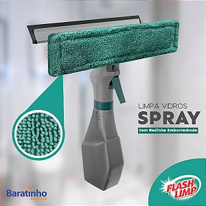 Rodo Limpa Vidros Spray Mop 3 Em 1 C/Reservatório Flash Limp