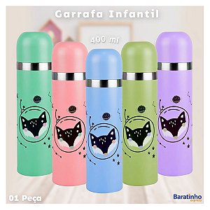 Garrafa Térmica Infantil 400ml Inox Fox Color Fratelli