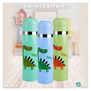 Garrafa Térmica Infantil 400ml Inox Dino Colors Fratelli