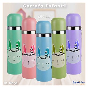 Garrafa Térmica Infantil 400ml Inox Coelho Color Fratelli